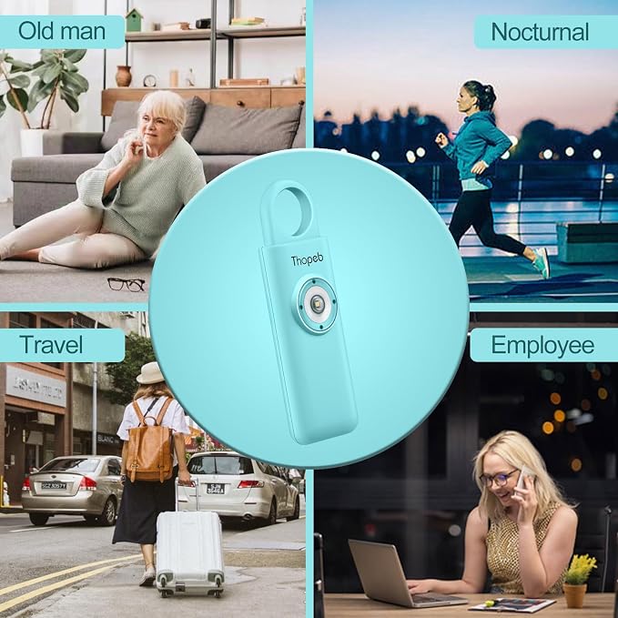 Personal Safety Alarm for Women – Superior Loud Siren & SOS Strobe | Premium Compact & Well-crafted Self Defense Keychain Alarm, College Dorm Essential, Variety of Colors (Aqua) - Image 7