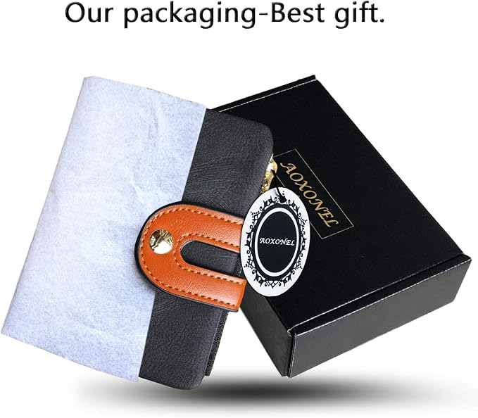 AOXONEL Women's Rfid Small Bifold Leather Wallet Ladies Mini Zipper Coin Purse id card Pocket,Slim Compact Thin - Image 7