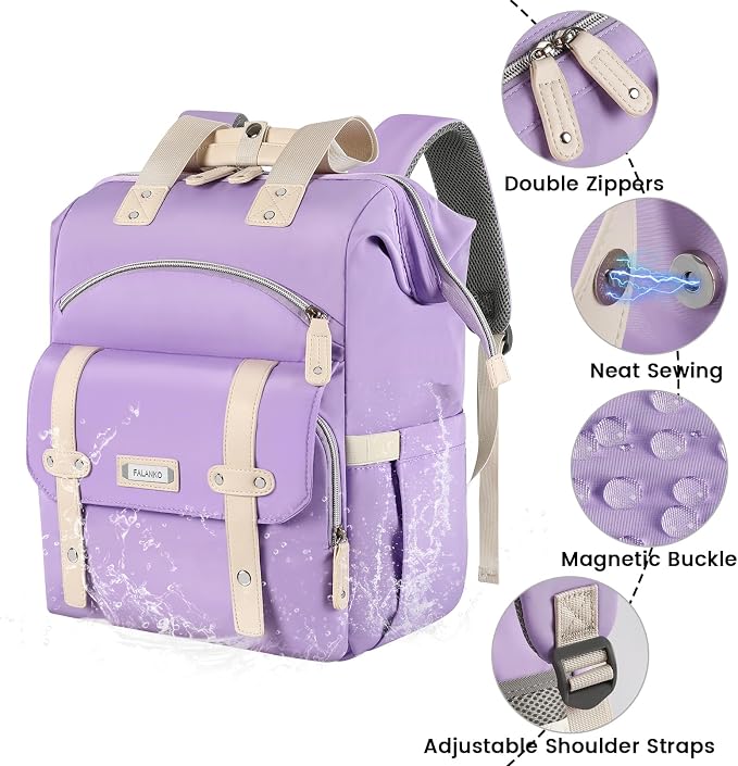 FALANKO Laptop backpack for Women, Computer Backpack Fits 15.6Inch Laptop with RFID Water Resistant Teacher work nurse Doctor - Image 4