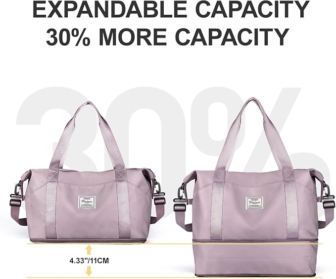 Travel Duffel Bag, Sports Tote Gym Bag, Shoulder Weekender Overnight Bag for Women - Image 4