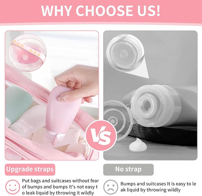 4 Pack 1oz Silicone Travel Bottles Leak Proof Squeeze Bottles For Toiletries Shampoo Conditioner Lotion Salad Dressing Travel Size Containers - Image 7