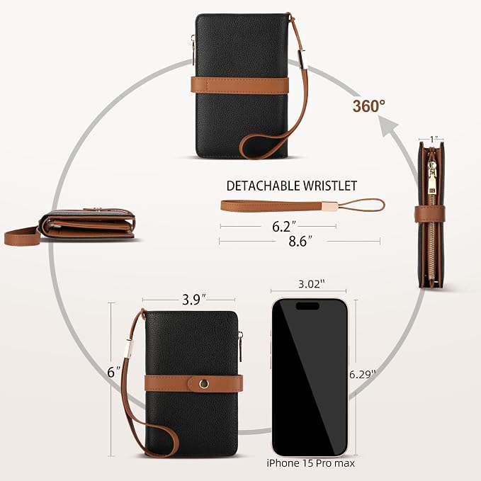 Small Wallet Women RFID Blocking Vegan Leather Slim Thin Bifold Credit Card Wallet Passport Holder Ladies Travel Wallet Mini Purse with Zipper Pocket - Image 4
