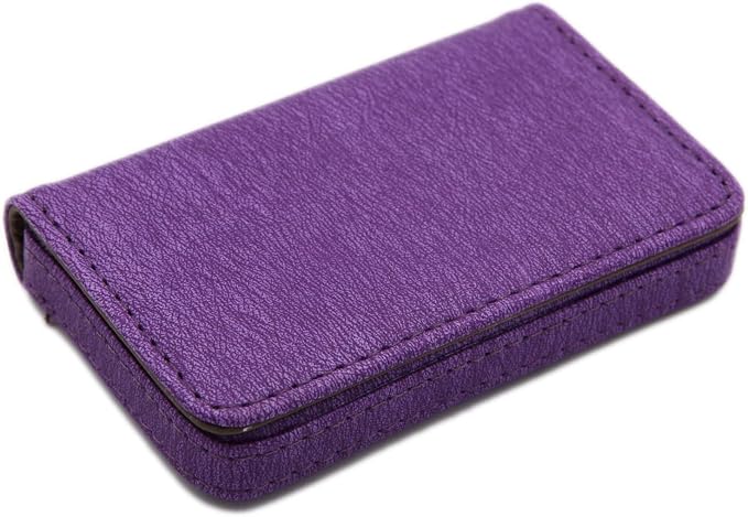 RFID Blocking Wallet - Minimalist Leather Business Credit Card Holder - Purple2 - Image 5