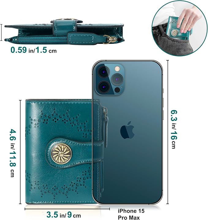 Tipmile Small Wallet for Women Bifold RFID Blocking Card Holder Leather Wallets with Zipper Coin Pocket - Image 7