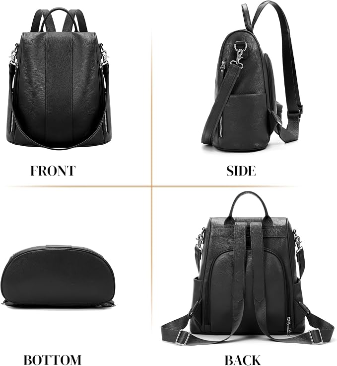 Genuine Leather Backpack Purse for Women Anti-theft Fashion Backpack Bags - Image 6