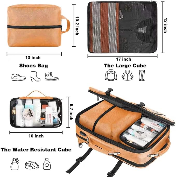 VECKUSON 50L Carry-On Backpack, TSA Approved for Flights, Extra Large Gaming & Travel Laptop Bag, 3 Packing Cubes, RFID Anti-Theft, Heavy Duty Weekender for Men & Women - Image 3
