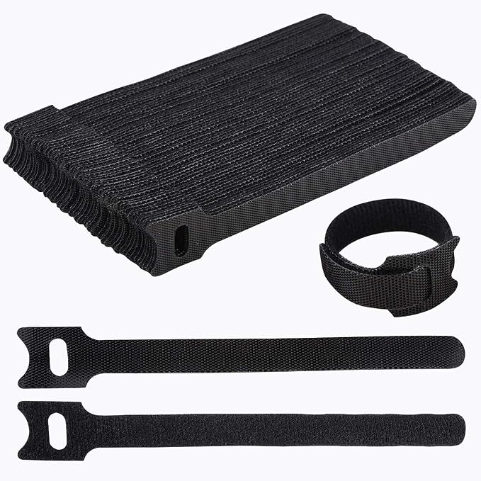 Nettbe 60 PCS 6 Inches Reusable Cable Ties, Adjustable Cord Straps Wire Organizer Cord Wrap and Hook Loop Cable Management by Nettbe