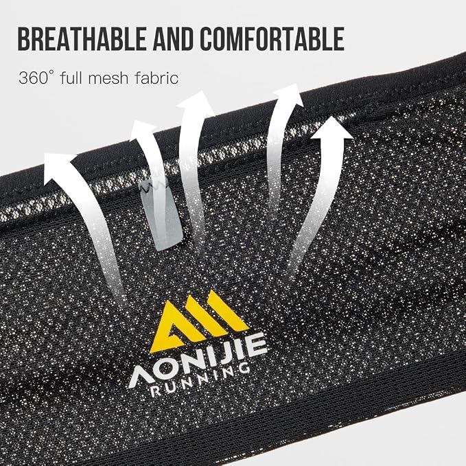 ICE FLAME Running Belt, Fitness and Running Fanny Pack for Women and Men, Waist Band Pack for Phone Keys Money, Moisture Wicking Storage Belt - Image 7