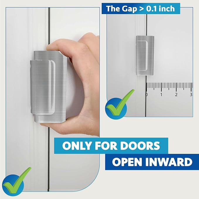 Door Reinforcement Lock (2-Pack) - DIY Nickel Home Security Door Lock for Front Door - Security Locks for Doors Inside | Child Proof Door Lock for Kids Safety - Withstand 800 LB of Force - Image 7