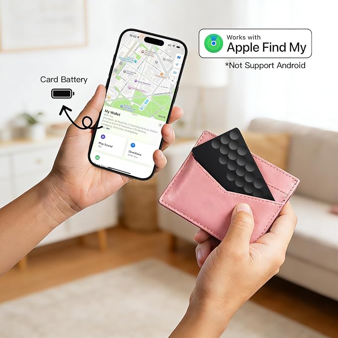2026 Apple MFi Certified Wallet Tracker Smart Card for Find My iPhone Ultra Thin Air Tracker Tag for Travel, 5 Years+ Staying Power, IP69 Waterproof, Key Finder & Item Locator for Keys, Bags, Passport - Image 2
