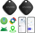 ATUVOS 2026 New Dual System Air Tracker Tags-2 Pack, Compatible with Apple Find My (iOS) & Google Find Hub (Android) [Not for Huawei], Bluetooth Tracker Smart Tag for Keys, Luggage, Backpack, Suitcase by ATUVOS