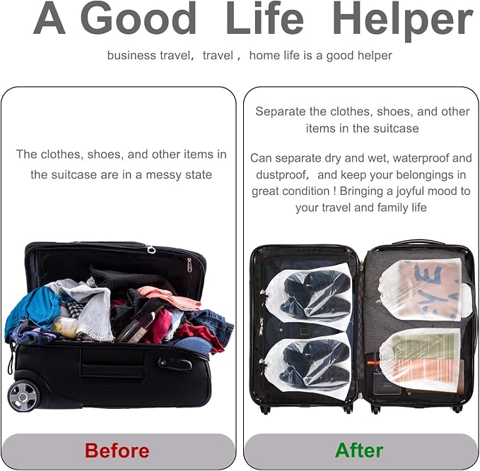 100 Pcs transparent Shoe Bags for Travel（11.8“ x 15.7”） - Image 5