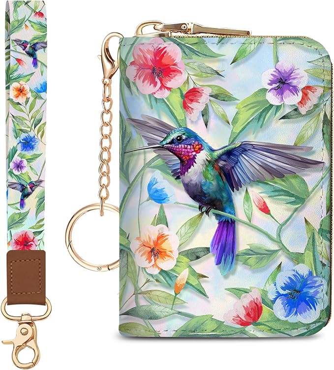 Blusabaca Women Credit Card Holder, Small RFID Wallet with Wristlet Strap | Removable Keychain, Case with Zipper, Vegan PU Leather, Cash Coin Pocket, Business Accordion Purse, Ladies Female Gift by Blusabaca