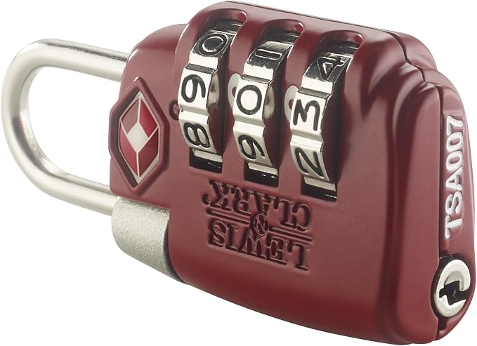Lewis N. Clark Travel Sentry TSA-Approved Luggage Lock, Large 3 Dial Combination with Easy Read Dials - Red - Image 4