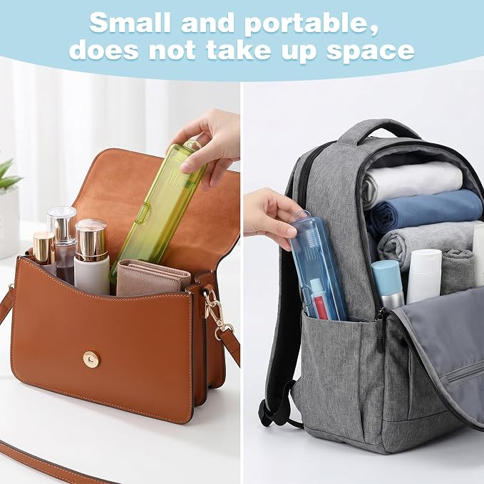 2 Pack Toothbrush Case for Traveling, Portable Toothbrush Travel Case with Breathable Holes Compact Toothbrush Holder for Travel Vacation Camping Gym Business Trips Office Cruise - Image 4