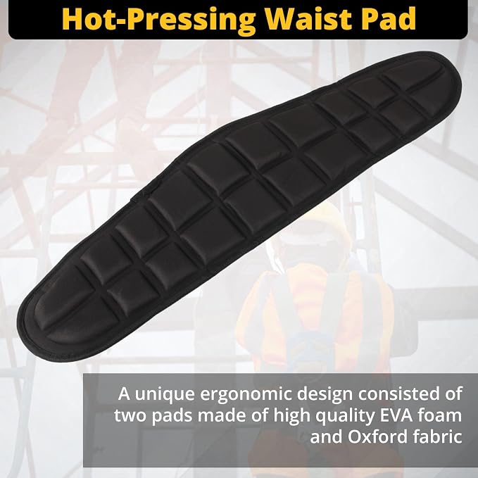 TRSMIMA Safety Harness Climbing Belt - Black Body Fall Protection Men Roof Tree Work Waist-Tongue Buckle Pad D-Ring - Image 4