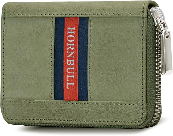 HORNBULL Steve RFID Blocking Leather Wallet for Men | Vertical Credit Debit Card Holder, Zip Around Wallet (Green Card Holder) - Image 7
