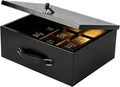 xydled Fireproof Document Box with Key Lock, Fire Safe Box, Black | Fire and water resistant lock box for documents, passports, cash and valuables, keeping secure at home, 13.2 x 11 x 5.1 Inch by xydled