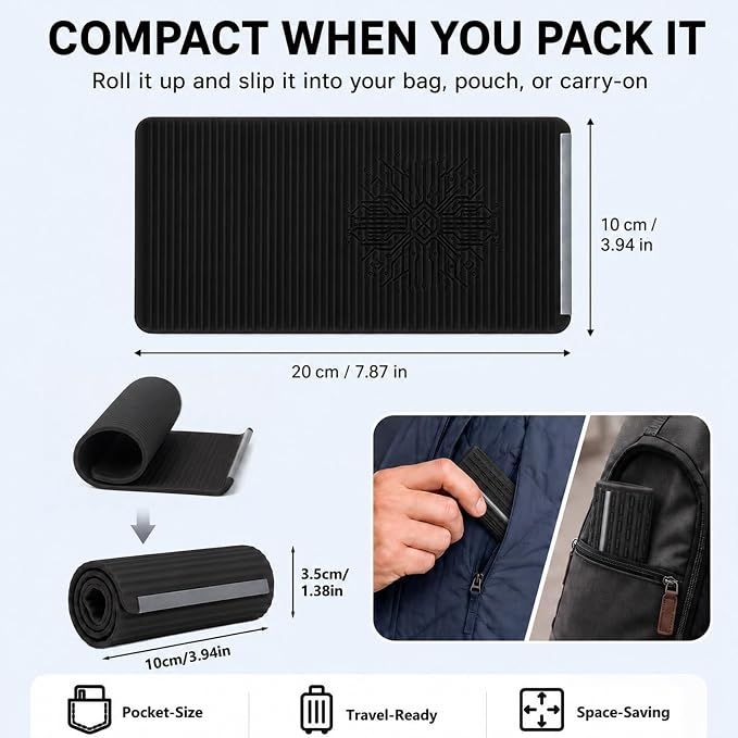 Foldable Silicone Aluminum Phone Holder, Folded into Any Shape | Adjustable Anti-Slip Flexible Silicone Phone Holder, Airplane Cellphone Holder for Home Office Desk, Travel, Treadmill -Black - Image 8
