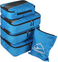 5 Set Packing Cubes for Travel Large Suitcase Luggage Organizer Bags Travel Accessories Vacation 4 Cubes 1 Laundry Pouch Bag by HOPSOOKEN
