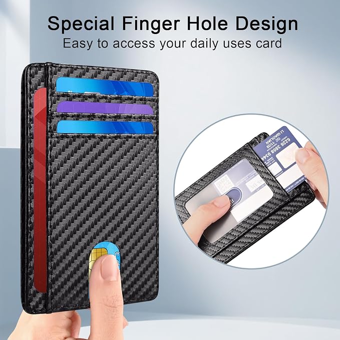 Vancle Slim RFID Wallets for Men Women, Minimalist Thin Front Pocket RFID Blocking Leather Wallets for Travel Work - Image 3