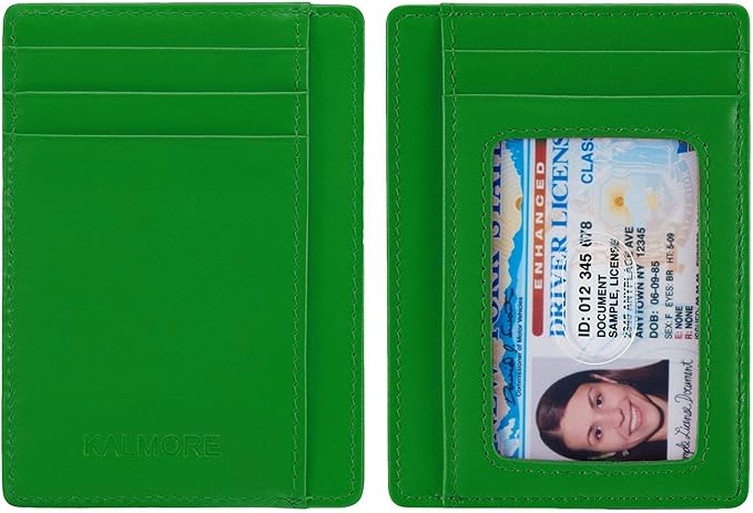 KALMORE Genuine Leather Front Pocket Slim Wallet Credit Card Holder with ID Window - Image 5
