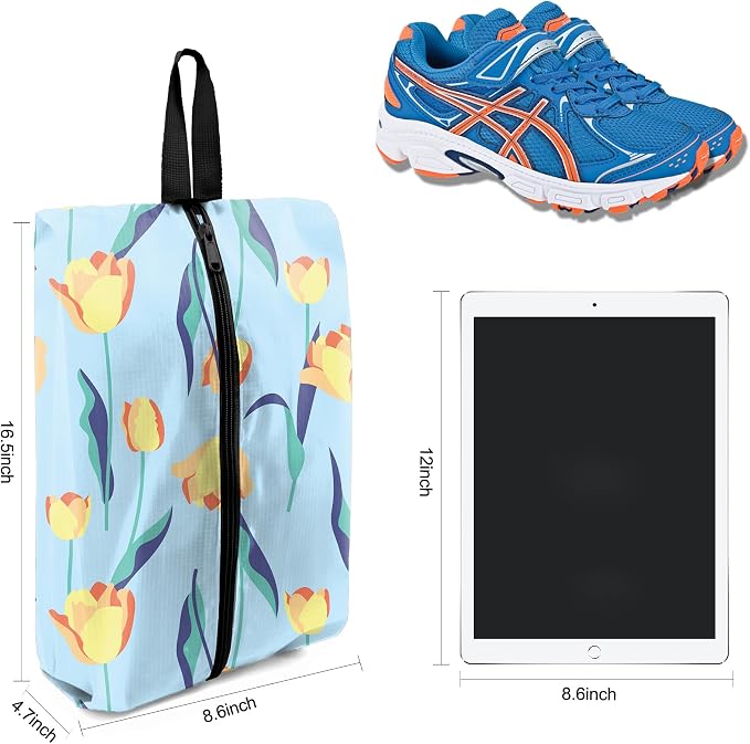 BeeGreen Shoe Bags 6 Pack Flower Design for Travel with Handle as Packing Organizers for Suitcase and Luggage | Portable Nylon Storage Accessories for Vacations, Essential Gifts for Women and Men​ - Image 2