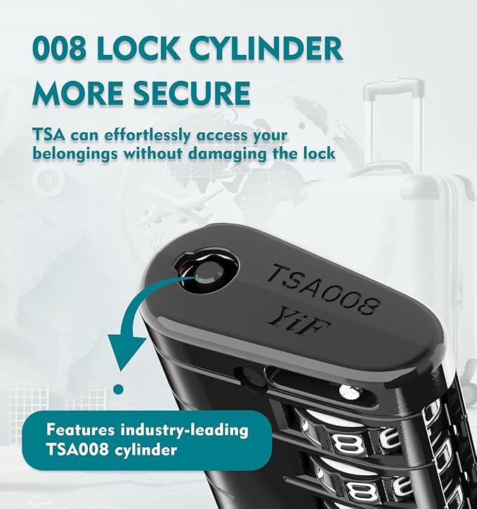 ANVIL TSA Approved Luggage Locks – High Security TSA008 Combination Travel Locks with Inspection Indicator for Suitcases and Backpacks. (1, Black) - Image 2
