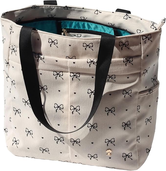 ESVAN Original Floral Tote Bag Large Shoulder Bag with Multi Pockets for Gym Travel Beach Daily Bags by ESVAN