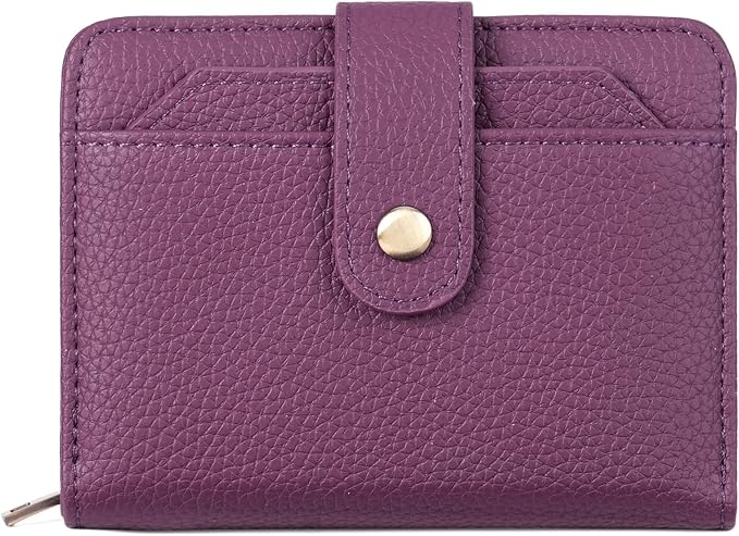 GAEKEAO Small Leather Credit Card Holder Wallets for Women RFID Blocking Bifold Wallet Zipper Pocket with Removable ID Window - Image 8