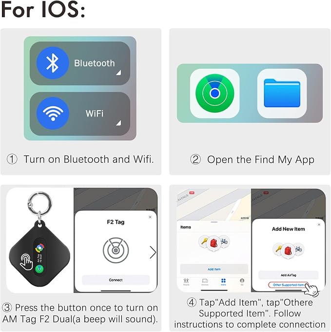 Dual System Bluetooth Tracker for iOS or Android-1Packs, Compatible with Apple Find My (iOS) & Google's Find Hub(Android) for Smart Tracking Tag/Key Finder/Luggage Tracker - Image 5