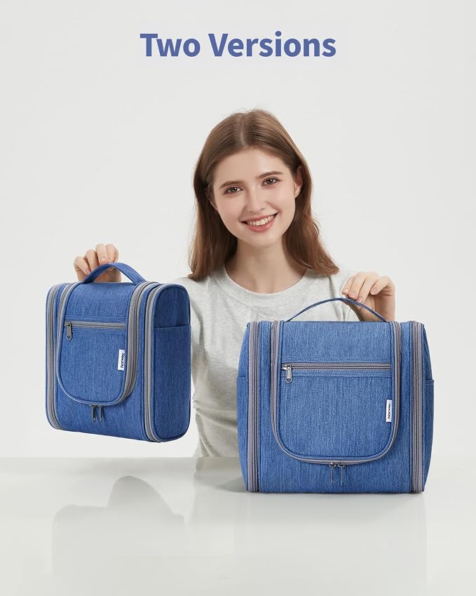 Narwey Hanging Toiletry Bag for Women Travel Makeup Bag Organizer Toiletries Bag Men for Cosmetics Essentials Accessories (Large, Navy Blue) - Image 8