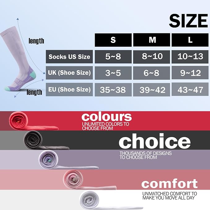 BRISIRA Coolmax Cooling Compression Socks for Women 2 Pairs Knee High 15-20 mmHg Arch Support for Nurse Pregnancy Flying | 2 Pair, Arch Support, Anti Blister, Breathable, Moisture Wicking, Cushioned, Flying, Nurses, Pregnancy, Travel - Image 6