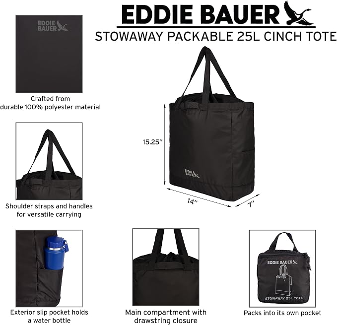 Eddie Bauer Stowaway Packable Tote Bag - Image 2