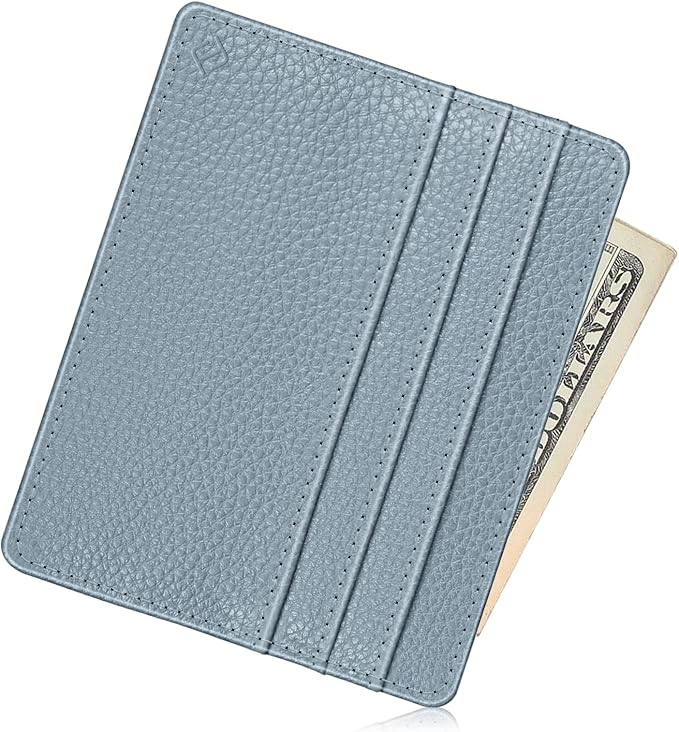 FINTIE Slim Minimalist Front Pocket Wallet RFID Blocking Credit Card Holder | Card Cases with ID Window for Men Women, Ice Blue - Image 3