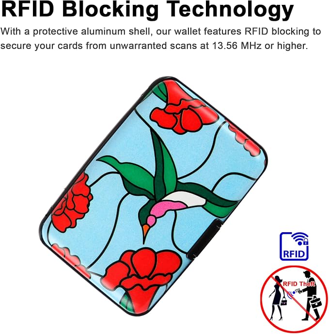 Credit Card Holder Small RFID Blocking Wallet Business Metal Slim Mini Aluminum Hard Case for Women Men - Image 3