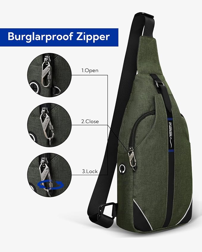 WATERFLY Medium Crossbody Sling Backpack Anti Theft Backpack for Traveling Chest Shoulder Bag - Image 3