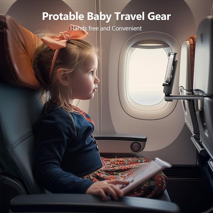 MiiKARE Airplane Travel Essentials Phone Holder, Universal Handsfree Phone Mount for Flying with 360 Degree Rotation, Accessory for Airplane, Travel Must Haves Phone Stand for Desk, Tray Table | Universal Hands-free Phone Holer with 360° Rotation for F... - Image 8