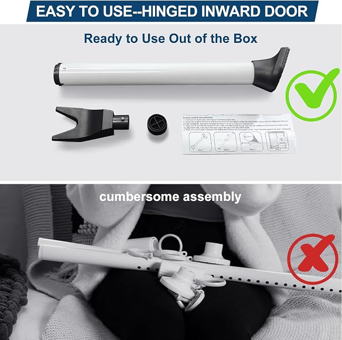 Rerishom Door Security Bar, Heavy Duty Door Stopper Jammer for Hotel | Locking Security Bar for Door, Adjustable Home Security Barricade for Apartment, Hotel Room and Screen Door - Image 8