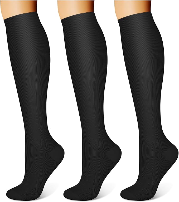 WITHYOU 3 Pairs Compression Socks for Women & Men 15-20 mmHg,Best Support for Nurses Running Hiking by WITHYOU