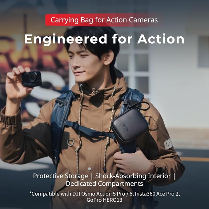 SMALLRIG Action Camera Bag for DJI Osmo Action 6/5 Pro, Camera Case can hold 4 TF cards, 2 Batteries, 1 Action Camera with Cage and 1 Adapter, for GoPro Hero 13/12/11/10, for Insta360 Ace Pro 2-5917 - Image 2