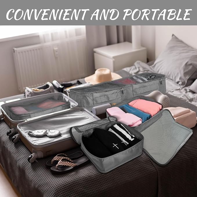 Silkfly 12 Pcs Packing Cubes for Suitcase Travel Luggage Bags Bulk Mesh Organizer Set for Hiking Camping Backpacking Clothes Accessories(Gray) - Image 6