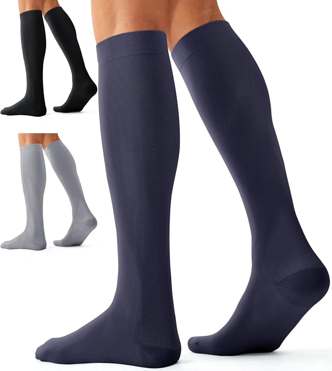 Compression Socks for Women and Men(3 Pairs)15-20mmHg - Best Circulation Support Socks by Bluemaple