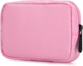 E-Tree Cute Small Makeup Bag, Cosmetic Toiletry Skin Care Make up Little Items Pouch for Purse,Zipper Mini Tech Charger Cable Electronic Organizer Case,Travel Accessories,Pink by E-Tree