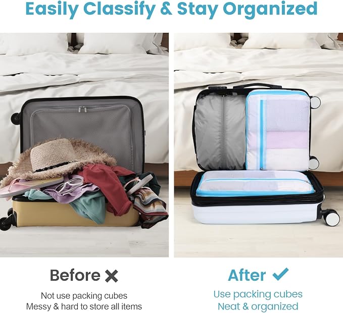 Cambond Mesh Packing Cubes for Travel Women - Lightweight Travel Bags Luggage Packing Organizer Travel Cubes for Suitcase with Handle - Image 7