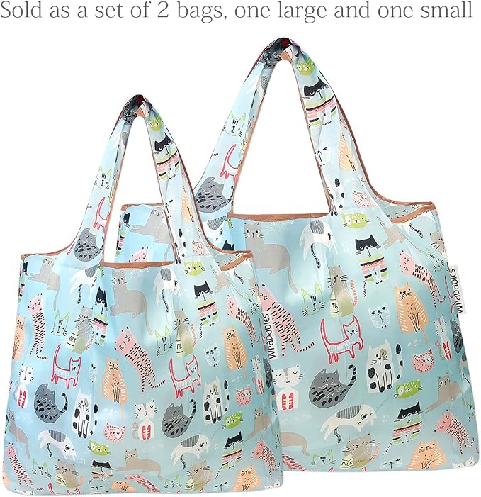 allydrew Large Foldable Tote Nylon Reusable Grocery Bags - Image 4