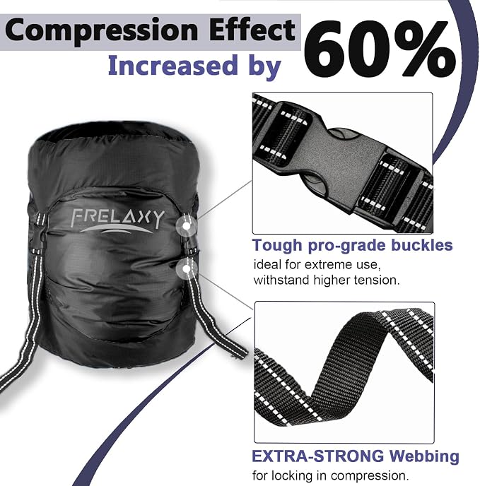 Frelaxy Compression Sack, 40% More Space! Sleeping Bag Stuff Sack | Ultralight Compression Stuff Sack, Water-Resistant & Ultralight Space Saving Gear for Camping, Hiking 11L/18L/30L/45L/52L - Image 2
