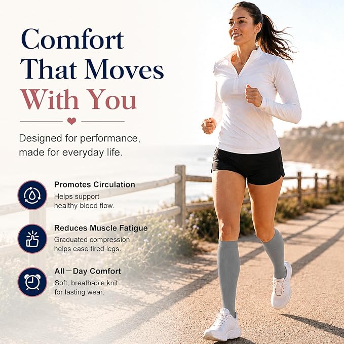 COOLOVER Copper Compression Socks for Women and Men(6 Pairs)-Best Support for Running, Athletic, Travel - Image 4