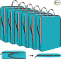 Hosuly 6 Pcs Large Ultralight Compression Packing Cubes for Travel 17.3 x 12.6'' XL Large Expandable Luggage Storage Organizers for Save Space Family Long Trips (Blue) by Hosuly