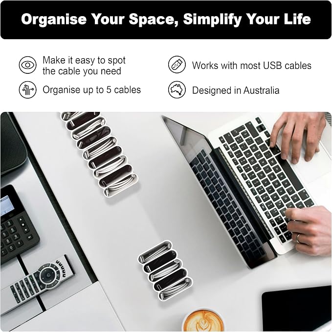 Cable Management Organizer Cord Management, Multiple Slots for Home, Office, Desk, Workshop, Durable Plastic Connectable Cable Organizer, Tangle-Free, Expandable Storage, White - Image 3